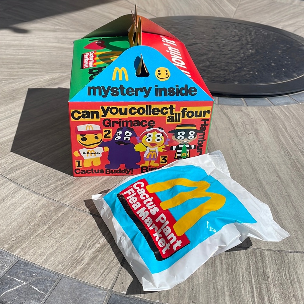 Cactus Plant Flea Market McDonalds Adult Happy Meal Box & Mystery Toy! Surprise!